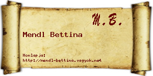 Mendl Bettina névjegykártya